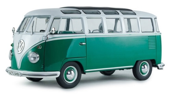 421186590 VW T1 Samba Bus 1962 green/white 1:18
